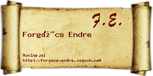 Forgács Endre névjegykártya