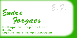 endre forgacs business card